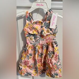 Little Lass Pink and Yellow Floral Kids Matching Set